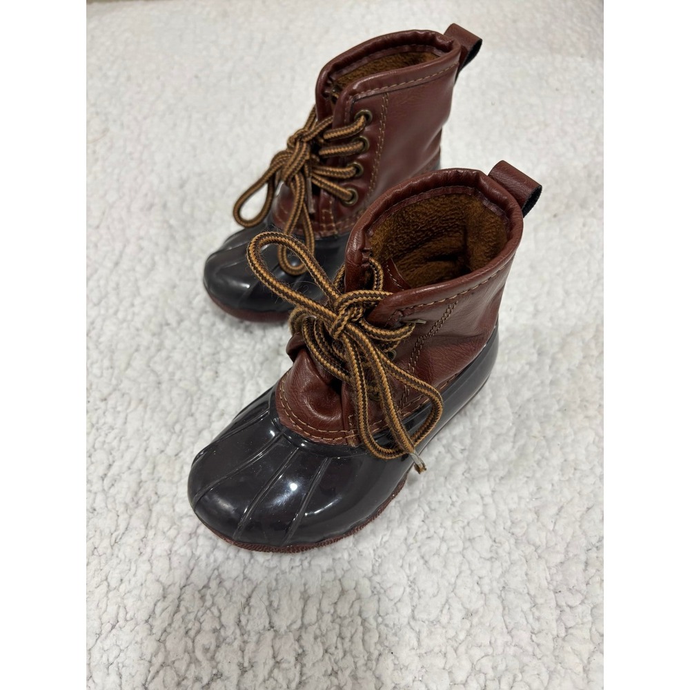 Josmo 8 Brown Black Duck Boots Kids Toddler Casual Vintage Waterproof‎ Shoes